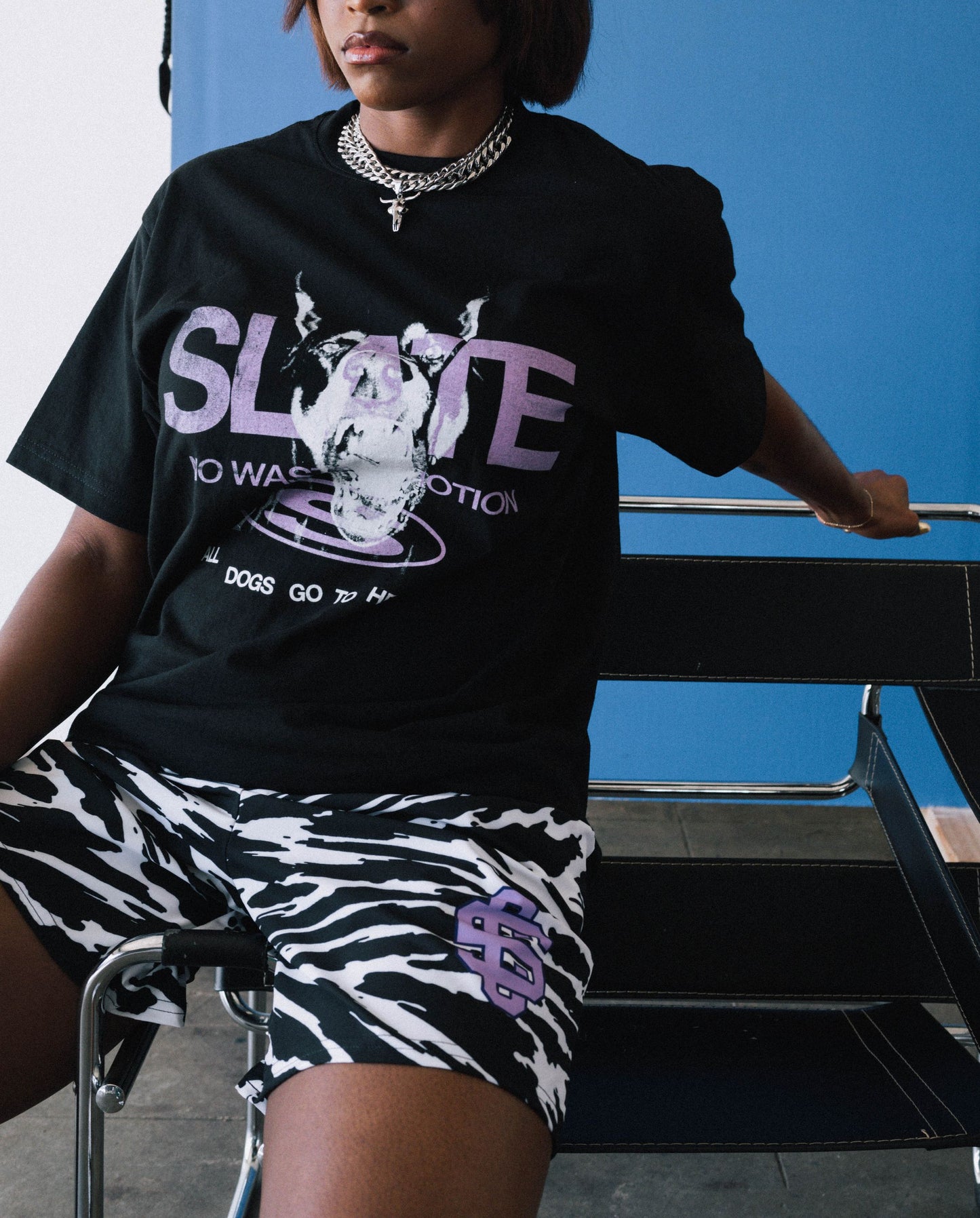 SLATE ZEBRA SHORTS